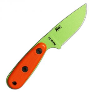 ESEE Izula Venom Green Fixed Blade Knife w/ Orange G10 Handles and Black Molded Polymer Sheath